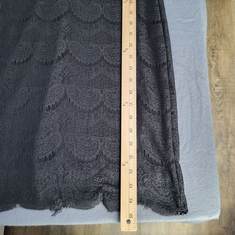 Forever 21 SZ LG Lace Long Sleeve Little Black Dress Goth Whimsigoth Date Night - Picture 6 of 8